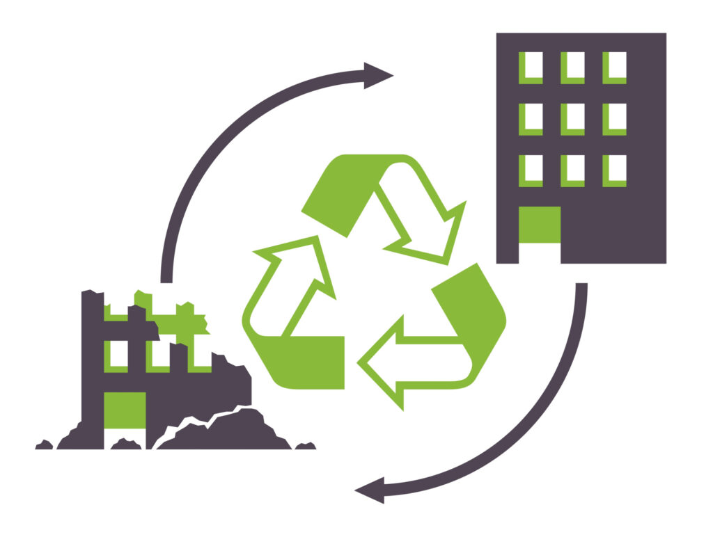 building recycling logo